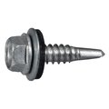 Midwest Fastener Self-Drilling Screw, #14 x 1 in, Silver Ruspert Steel Hex Head Hex Drive, 100 PK 53823